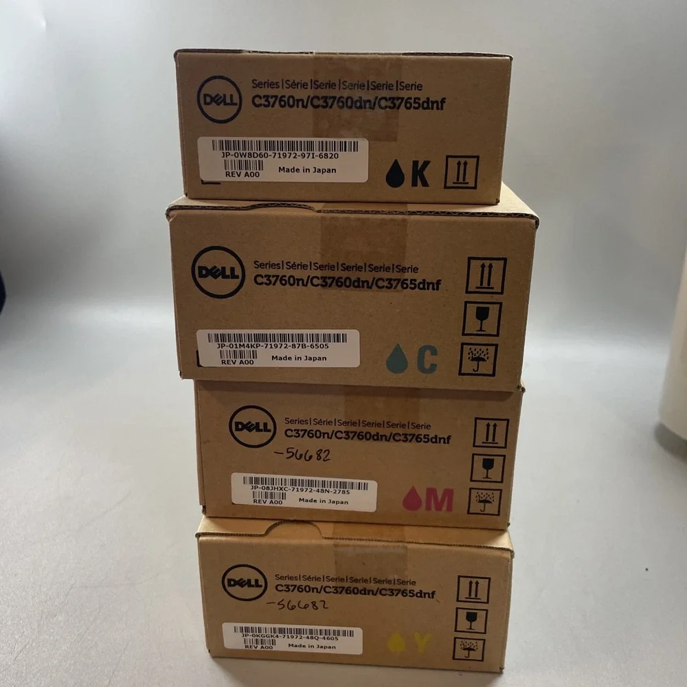 Dell C3760n C3760dn C3765dnf Genuine Toner Set CMYK MD8G4 XKGFP 1M4KP W8D60